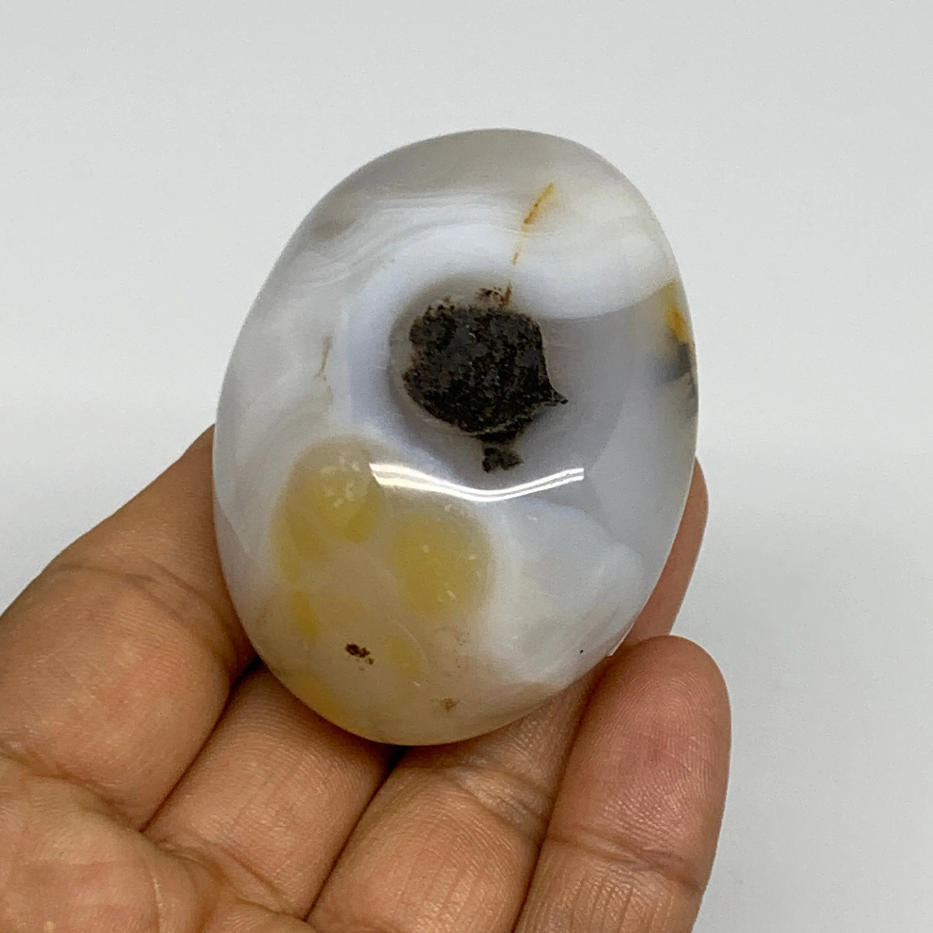 111.2g, 2.3"x1.7"x1.3" Orca Agate Palm-Stone Reiki Energy Crystal Reiki, B27877