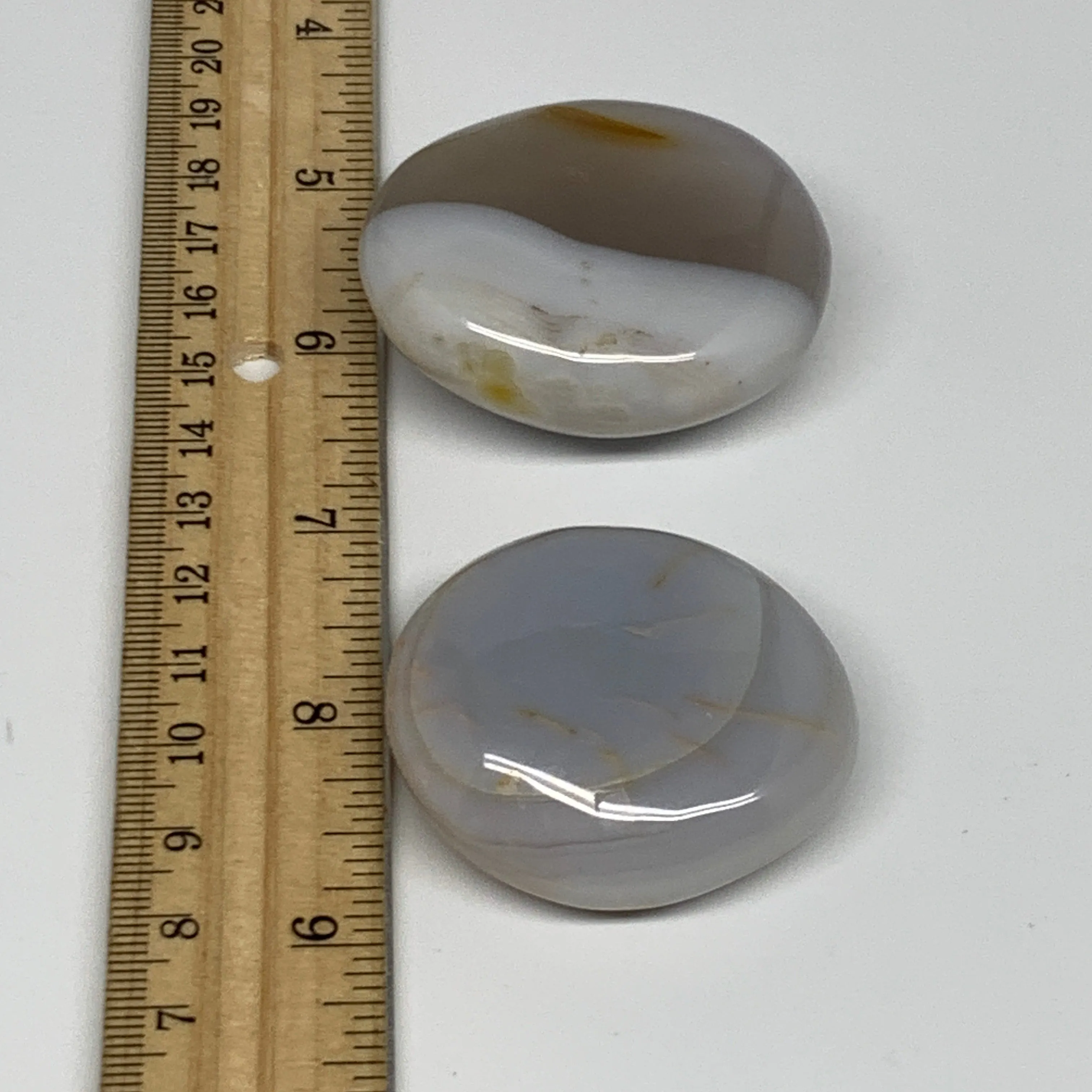 126.2g, 1.8"-2", 2pcs, Orca Agate Palm-Stone Reiki Energy Crystal Reiki, B27888