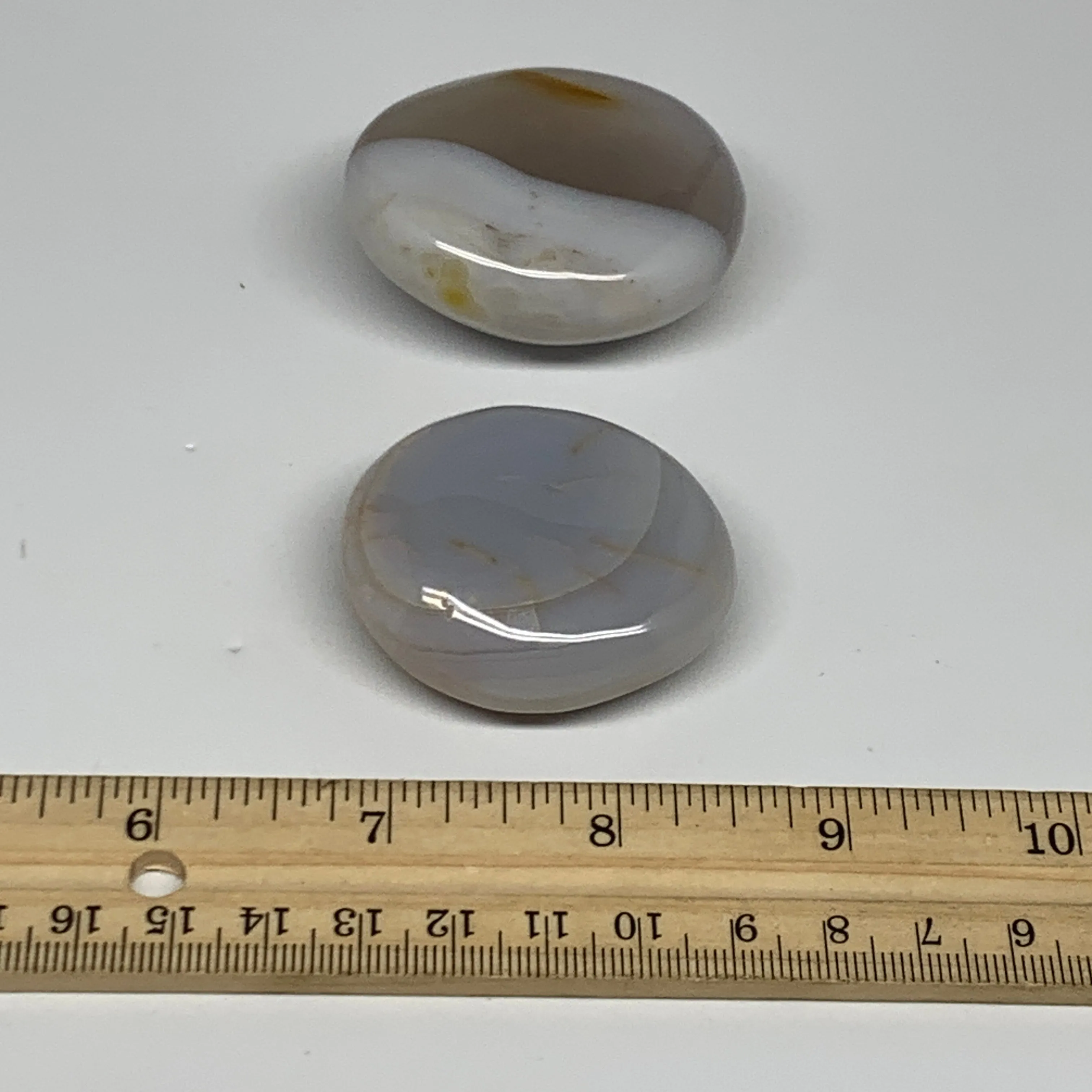 126.2g, 1.8"-2", 2pcs, Orca Agate Palm-Stone Reiki Energy Crystal Reiki, B27888