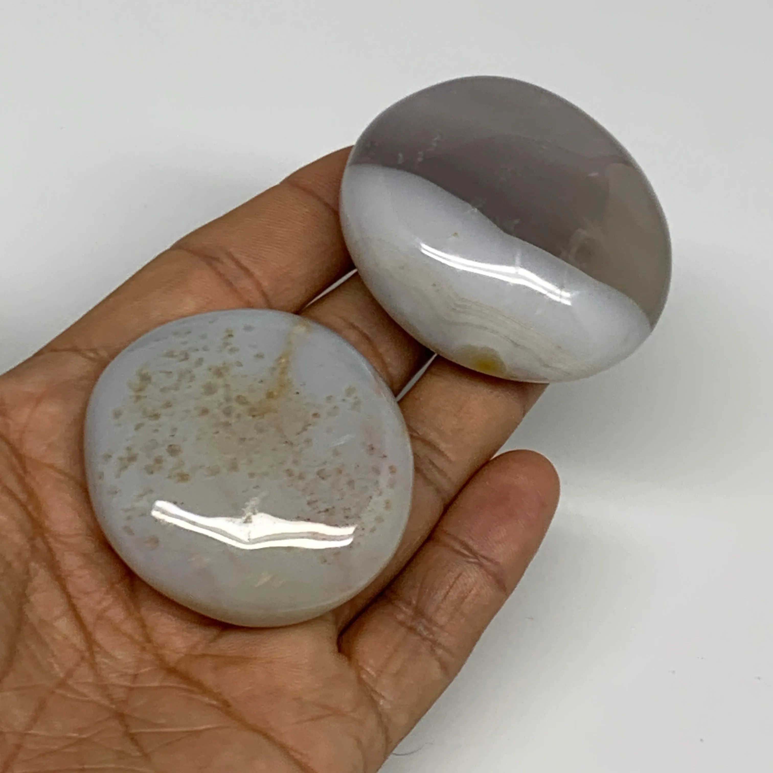 126.2g, 1.8"-2", 2pcs, Orca Agate Palm-Stone Reiki Energy Crystal Reiki, B27888