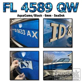 Boat Registration Numbers | 3" SeaDek 3D Raised Decals - AquaCamo/Black