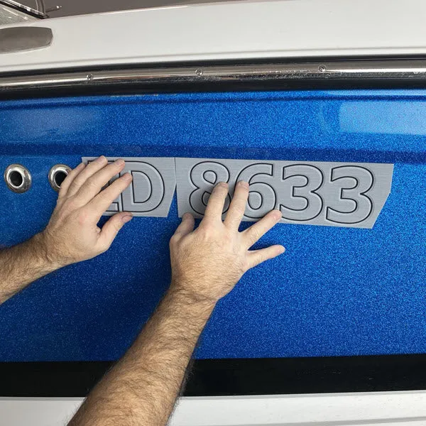 Boat Registration Numbers | 3" SeaDek 3D Raised Decals - Black/RubyRed