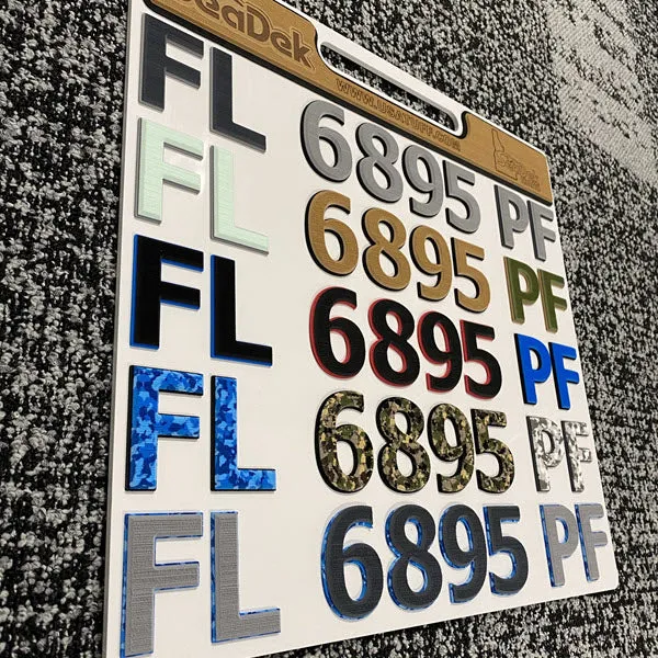 Boat Registration Numbers | 3" SeaDek 3D Raised Decals - SnowCamo/DarkGray