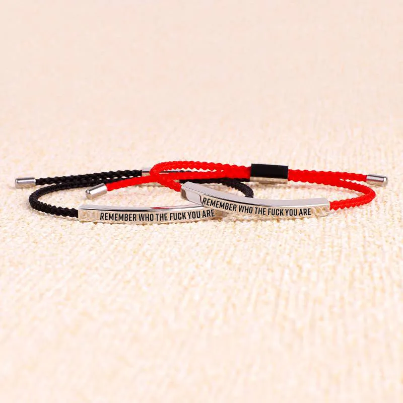 Bold Remember Who the F♥ck You Are Tube Bracelet