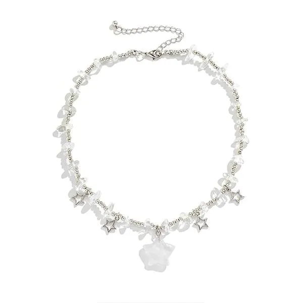 Colorful Irregular Stone Beads Star Necklace 55456608S
