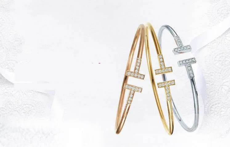 Dazzle Diva Bangle - Rose Gold