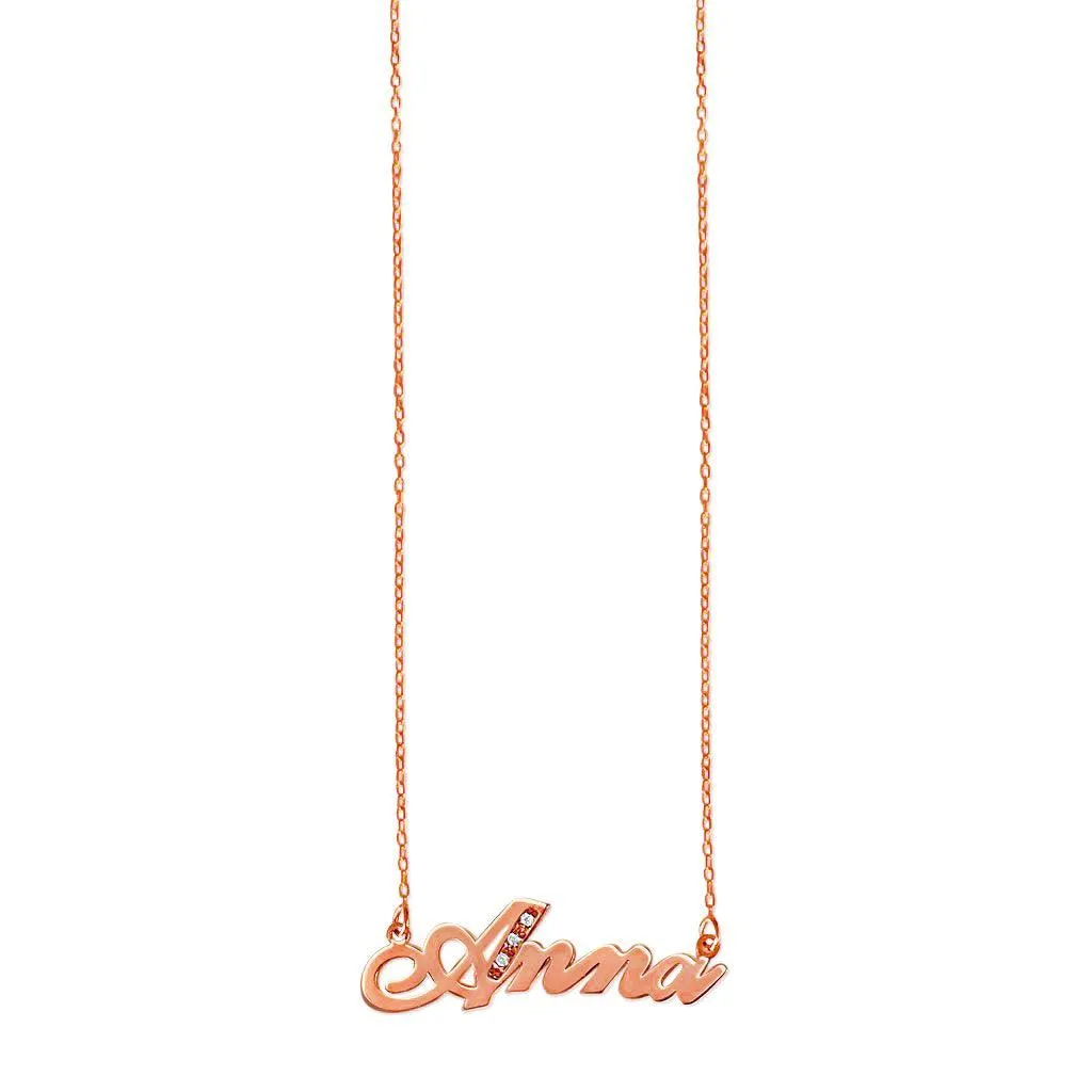 Name Necklace with Diamond Initial