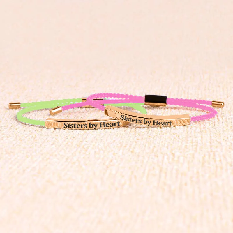 Not Sisters By Blood But Sisters By Heart Tube Bracelet