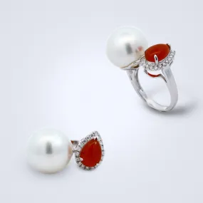 Pearl Jade Diamond Ring
