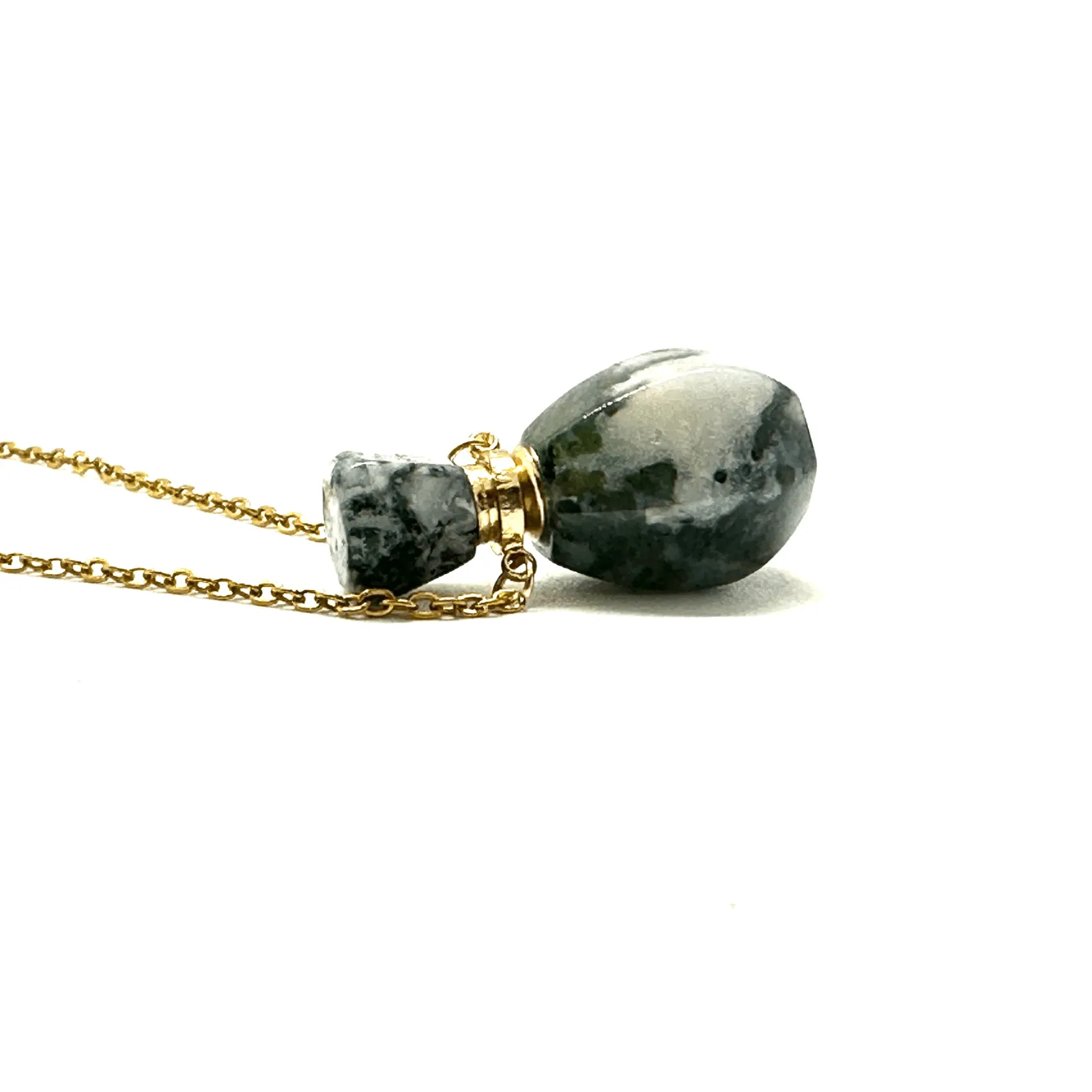 Potion Bottle Necklace: Moss Agate