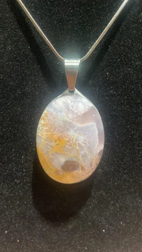 Purple Agate Oval Crystal Pendant (XL)