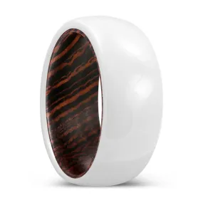 REVERE | Wenge Wood, White Ceramic Ring, Domed