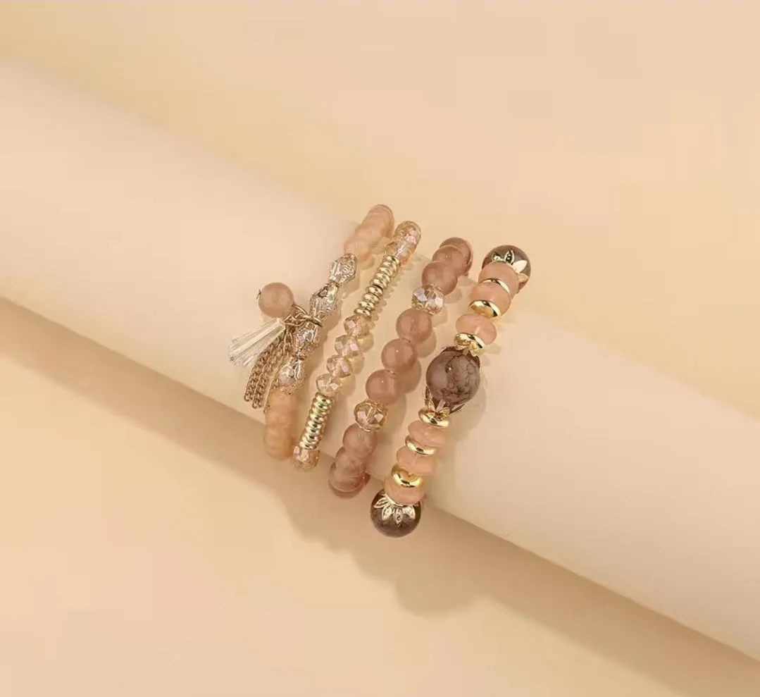 Sweet TEA- Champagne MultiLayer Glass/Crystal Beads