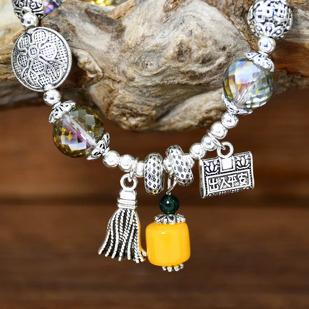 Wholesale Ethnic Style Colorful Crystal Beaded Bracelets